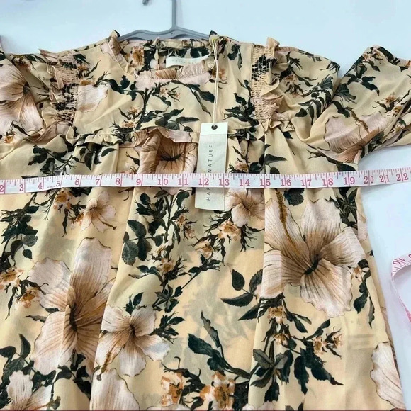 Happy x Nature Kate Hud Ruffle Floral Long Sleeve Size M - Picture 5 of 8